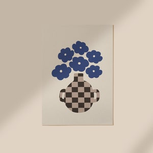 Flower Vase Art Print, Floral Art Print, Bouquet of Flowers, Floral Poster, Printable Flower Wall Art, Minimal Wall Decor, Digital Download image 4