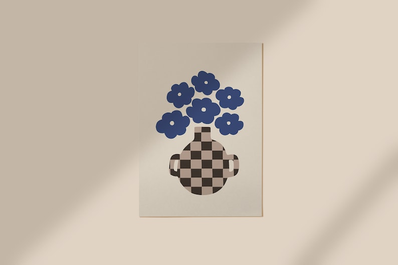 Flower Vase Art Print, Floral Art Print, Bouquet of Flowers, Floral Poster, Printable Flower Wall Art, Minimal Wall Decor, Digital Download image 4