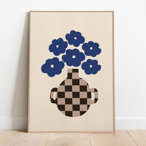 Impresión de arte de jarrón de flores, impresión de arte floral, ramo de flores, cartel floral, arte de pared de flores imprimible, decoración de pared mínima, descarga digital