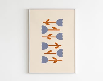 Tulip Illustrated Art Print: Botanical Spring Wall Art (Digital Download)