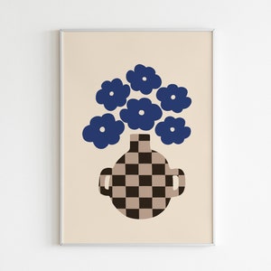Flower Vase Art Print, Floral Art Print, Bouquet of Flowers, Floral Poster, Printable Flower Wall Art, Minimal Wall Decor, Digital Download image 2