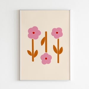 Flower Art Print, Abstract Flowers, Printable Wall Art, Flower Market Poster, Botanical Art Print, Floral Art Print, Digital Download