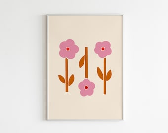 Abstract Flower Art Print: Floral Market Poster (Digital Download)