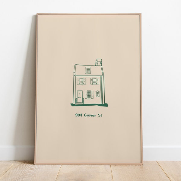 Personalized House Portrait: Custom Line Art Print (Digital Download)