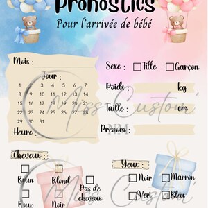 Gender reveal questionnaires predictions