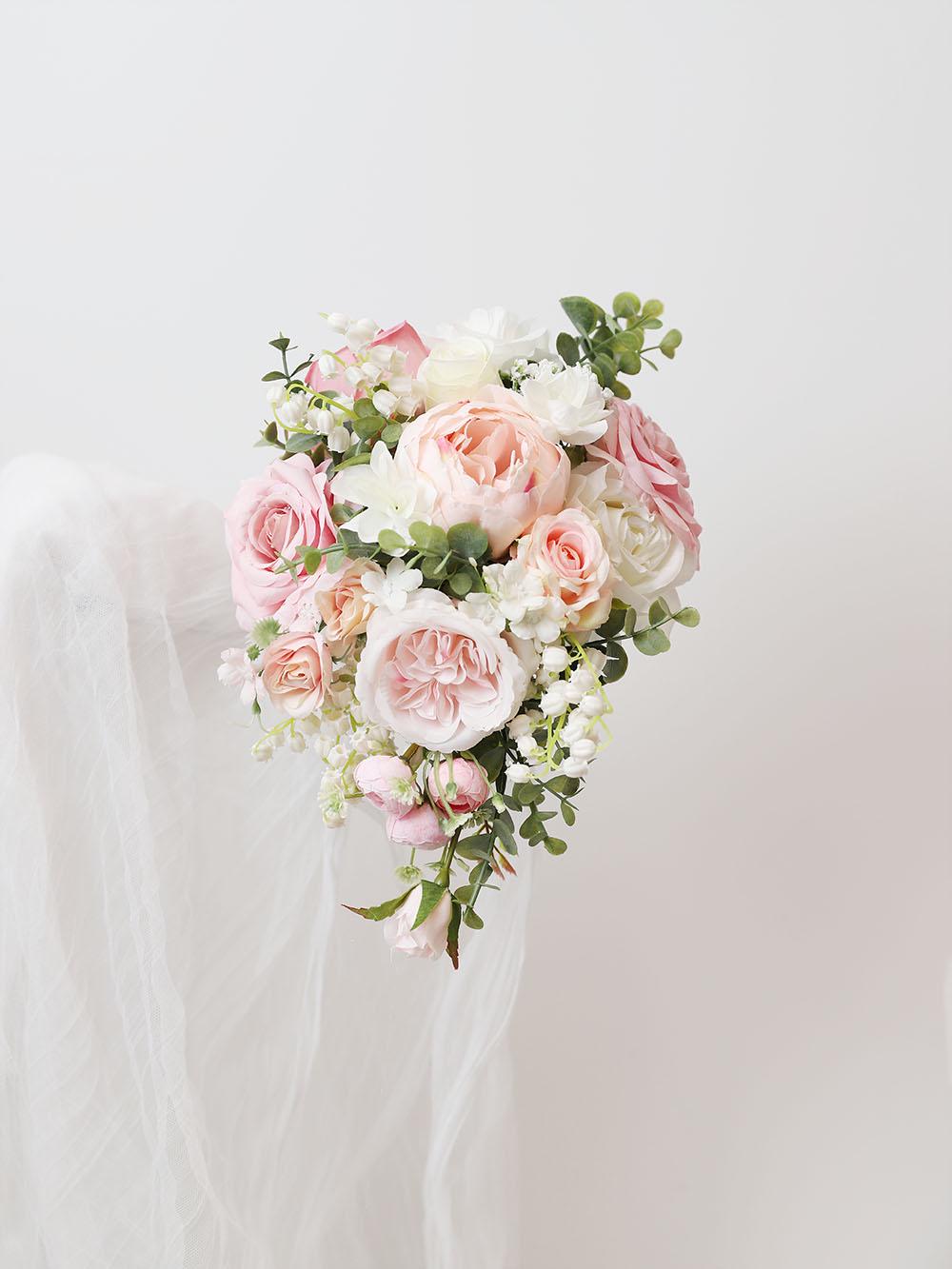 Pink White Cascading Bouquet