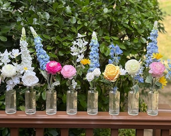 A&F Bud Vase Flower Set, Mini Glass Vase Centerpieces, Bud Vase Flowers Centrepiece, Reception Table Decor, Party Favors