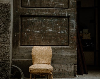 Florence Italy Chair Street Photo, Original Photography Print