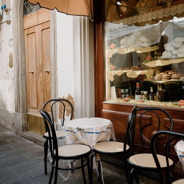 Florence Italian Cafe Street Photo, Original Photography Print