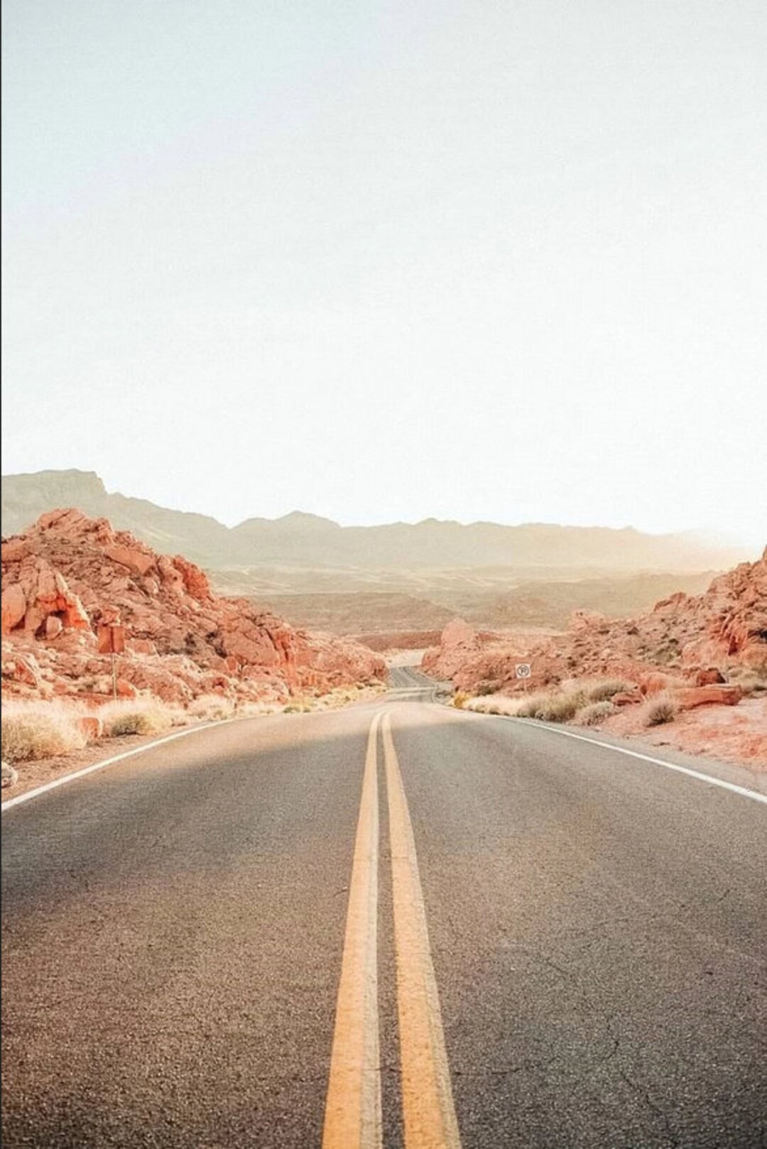 Valley of Fire Red Rocks Nevada, Desert Road Sunset, Original ...