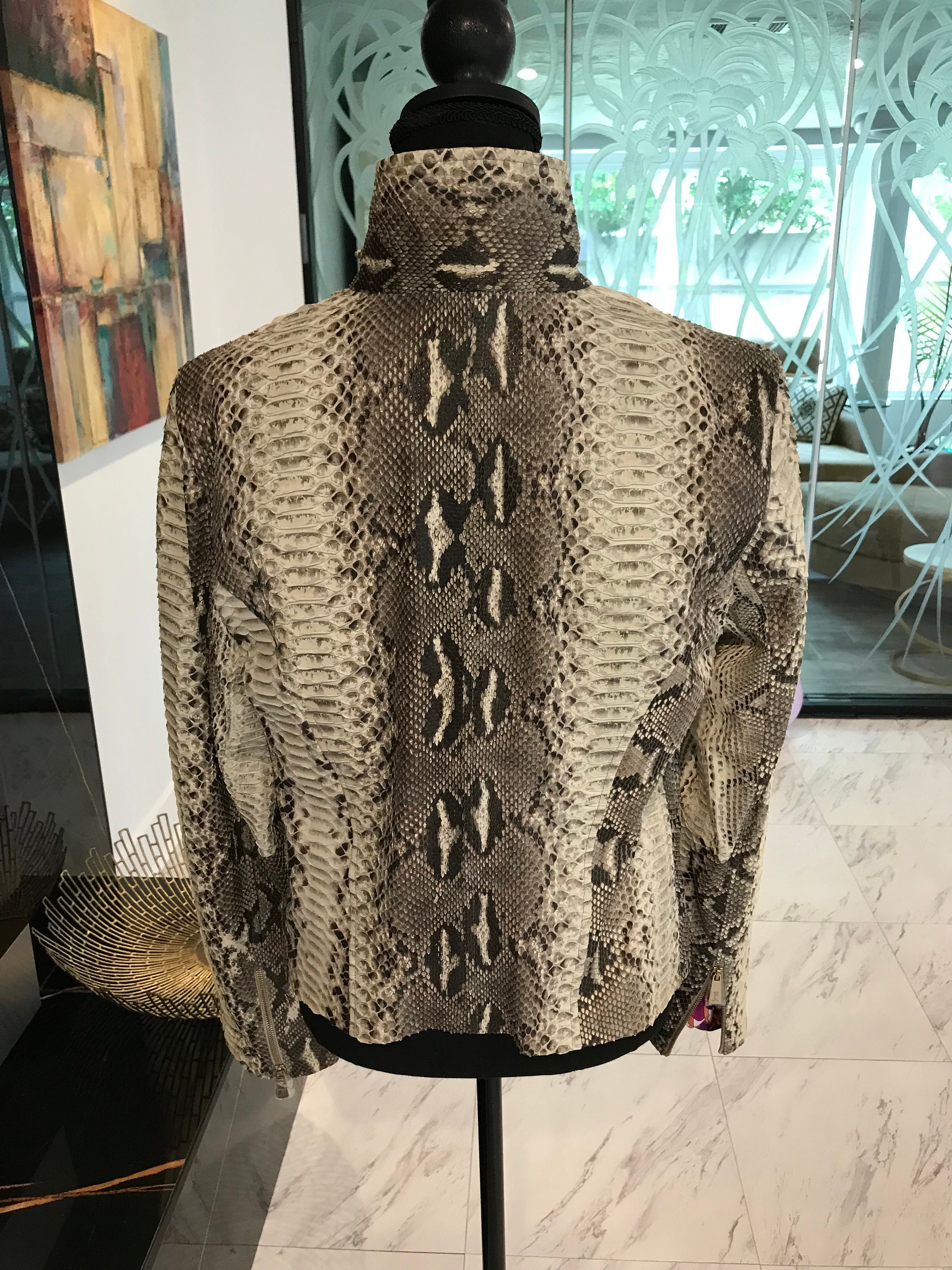 BEAUTIFUL Black/white PYTHON JACKET. Made in Italy Custom - Etsy