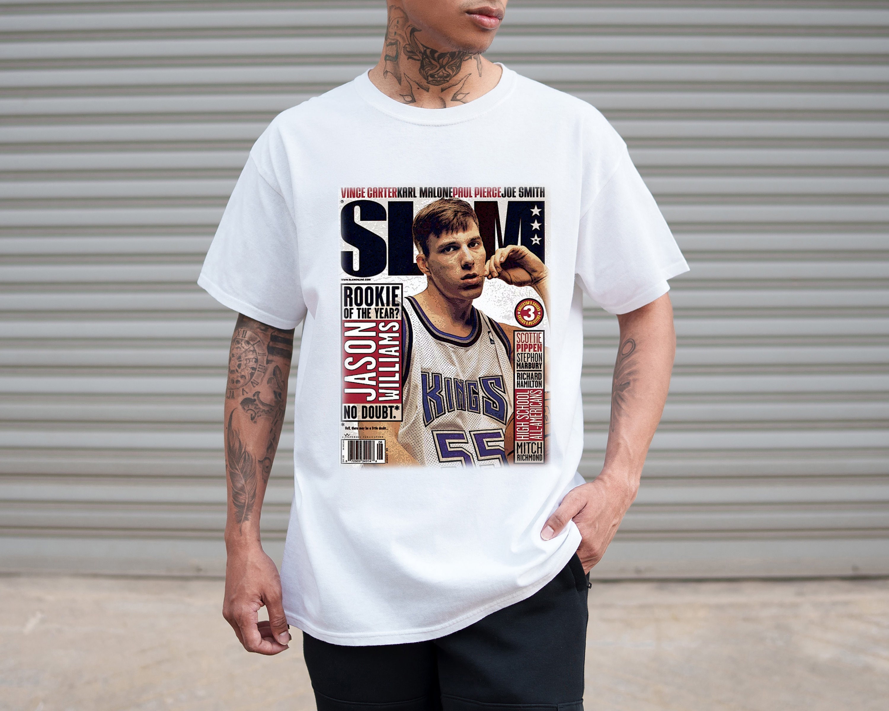 Jason Williams T Shirt Basketball Players White Chocolate Vintage Washed  Tops Tees Hip Hop Short Sleeve Oversized T-shirt Cotton