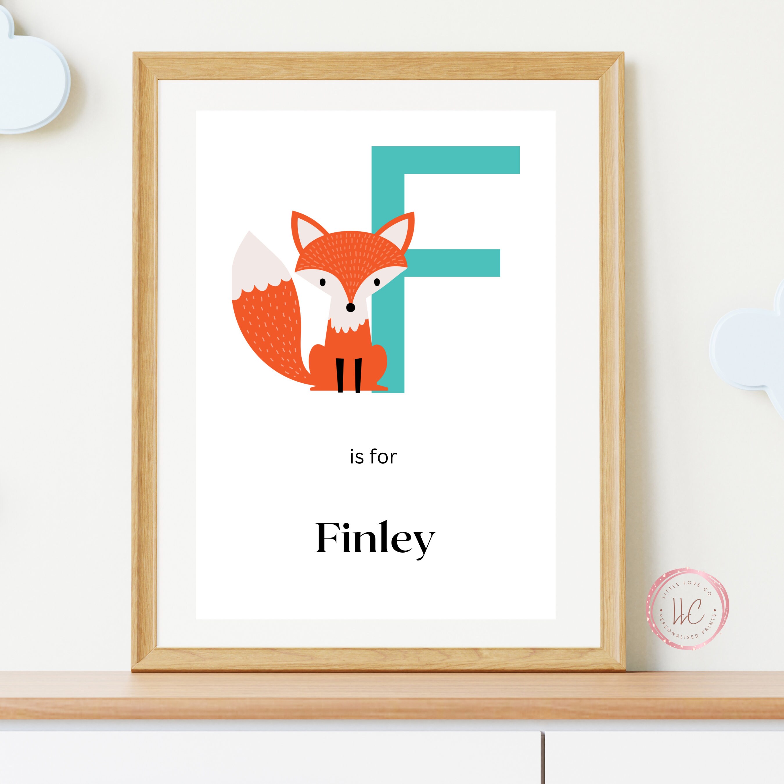 Nursery Animal Name Print A4 Print Nursery Decor New - Etsy