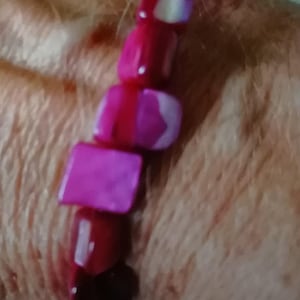 Fuchsia bracelet, agate bracelet, gemstone, gift idea
