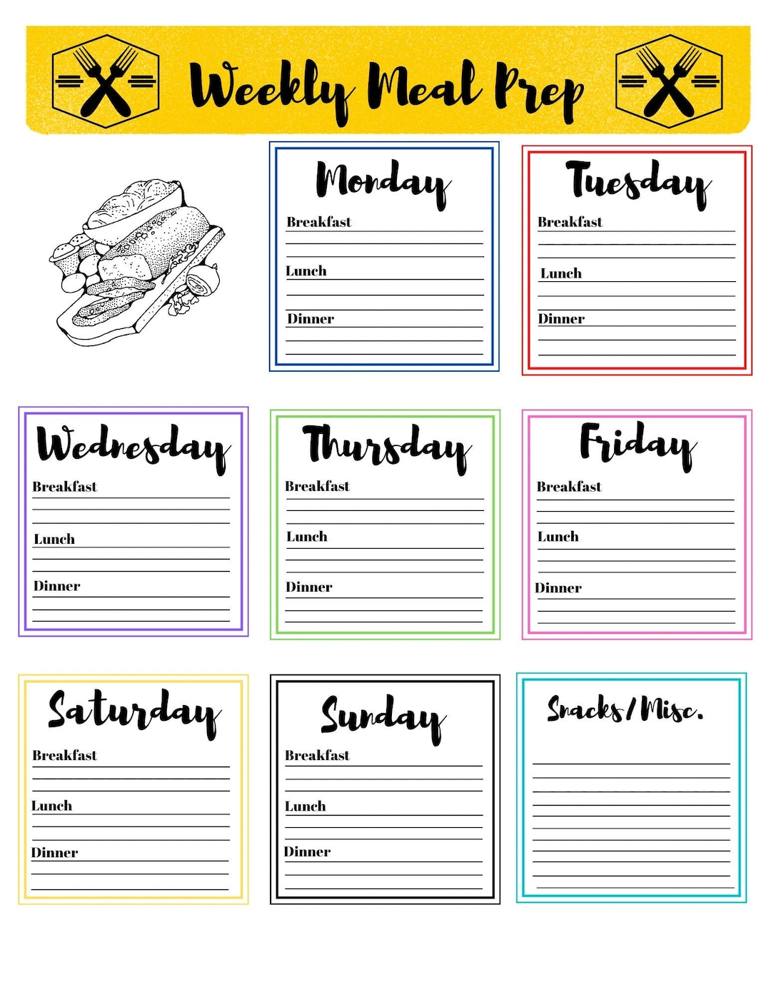 Weekly Meal Prep - Etsy