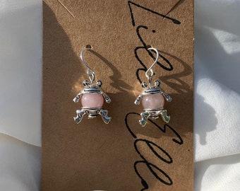 Crystal frog earrings