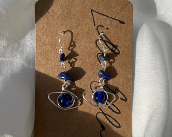 Blue eye crystal earrings