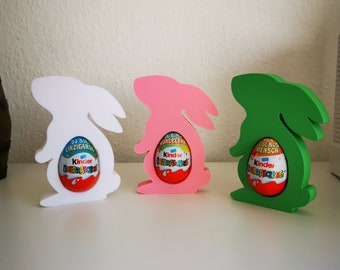 Farbenfroher Osterhase für Kinderüberraschungs-Ei | Lustiges Ostergeschenk für den Osterkorb oder Osterdeko und Dekoration für Frühling