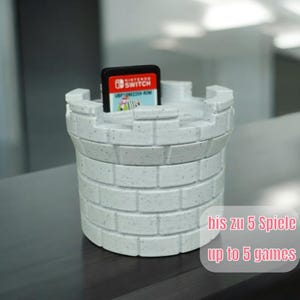 Für Nintendo Switch Spiele Aufbewahrung Turm – 3D Druck Schlossturm für 5 Game Cards – Gamer Geschenk – Mittelalter Optik – Switch Zubehör