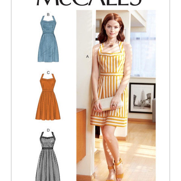 McCall's M7952 - Misses dress - fitted bodice, pleated skirt, open back