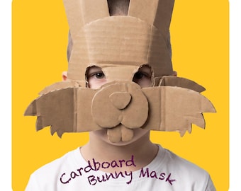 DIY Cardboard Bunny Mask Template, Easter Craft for Kids (PDF Download)