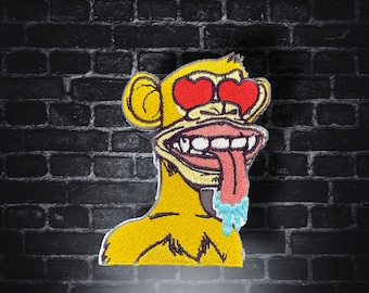 MONKEY LOVE - Iron on Patch - @thepatchalley