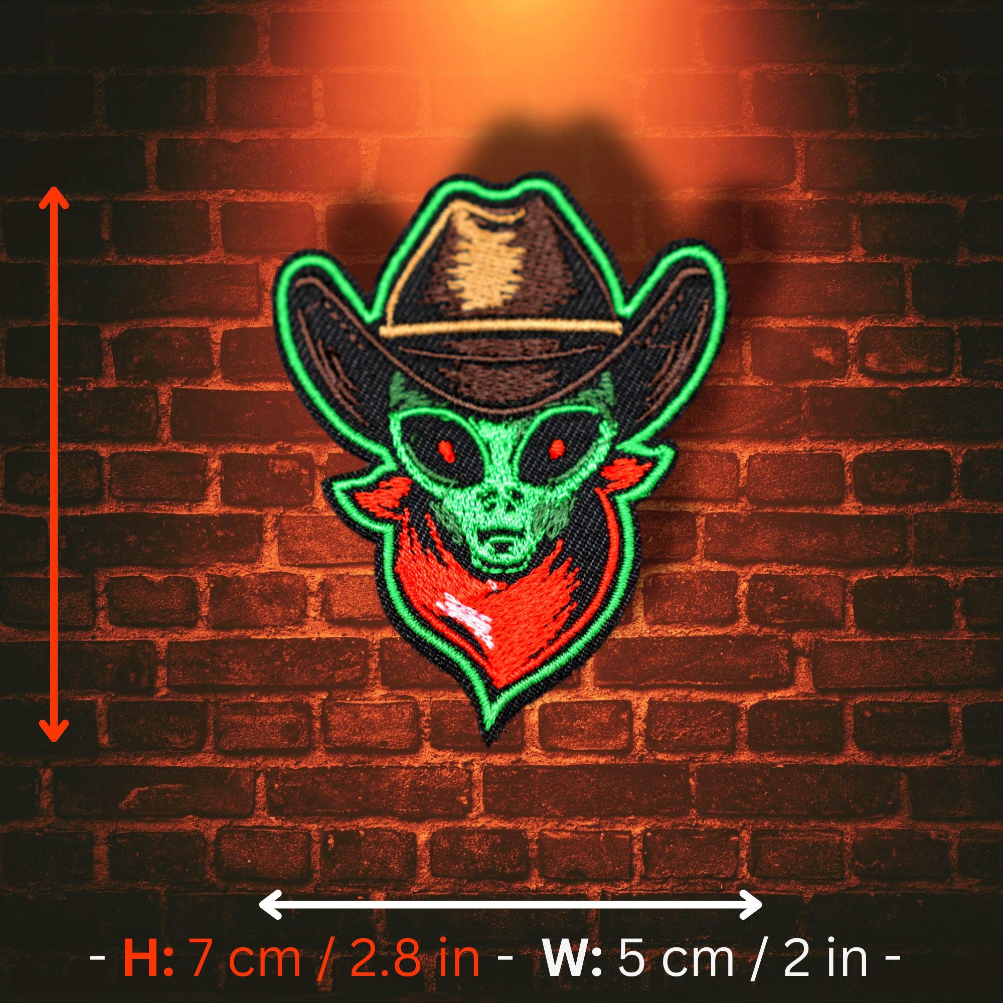 COWBOY ALIEN Iron on Patch thepatchalley - Etsy