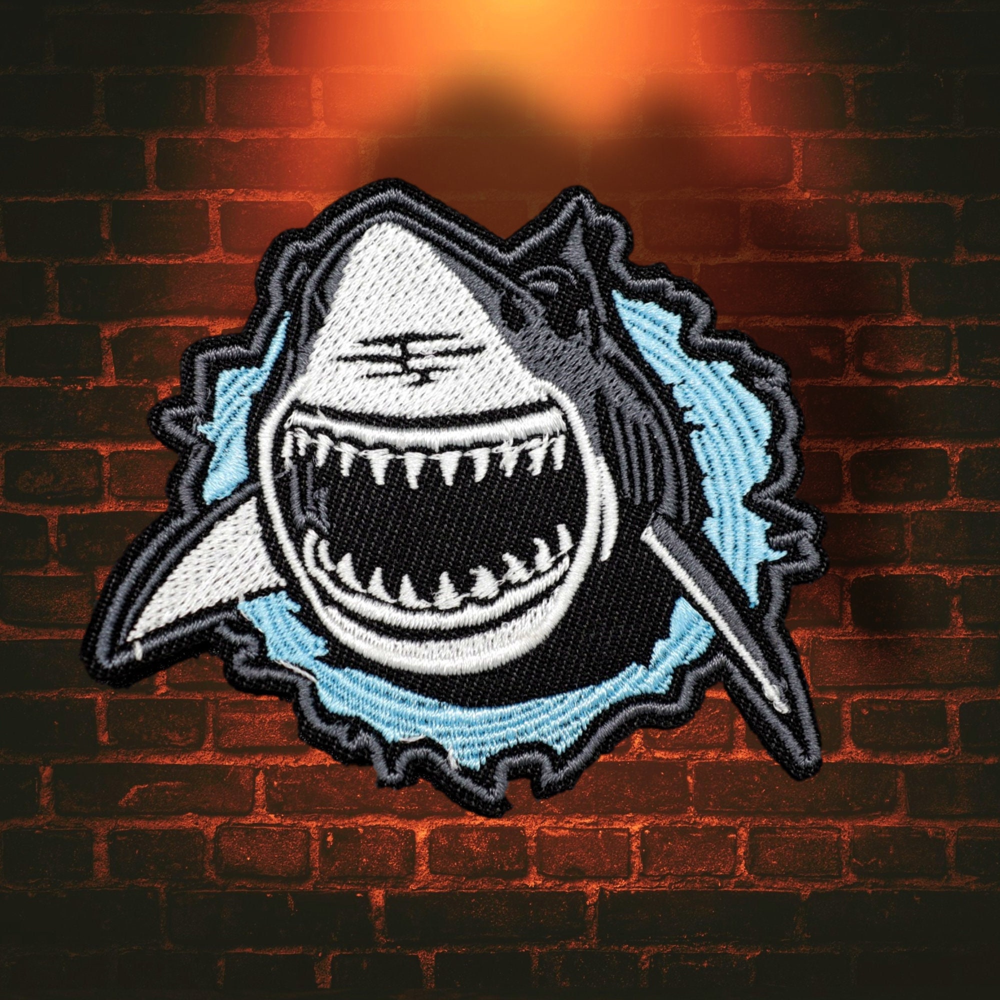 GREAT WHITE SHARK Iron on Patch thepatchalley - Etsy