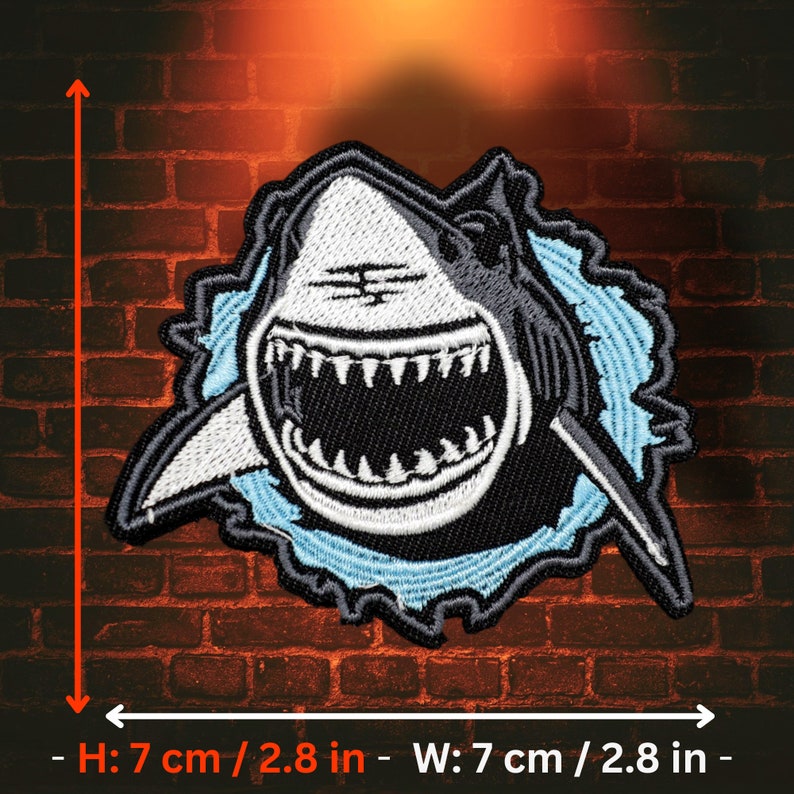 GREAT WHITE SHARK Iron on Patch thepatchalley - Etsy