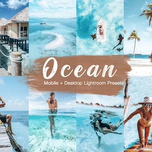 5 Ocean Lightroom Presets For Desktop, Instagram Blogger Lifestyle Filter, Vacation Bikini Presets, Travel Presets , Summer Presets