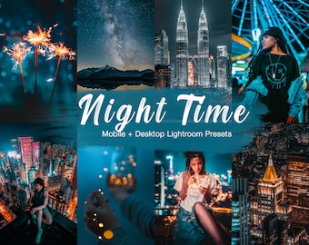 5 ajustes preestablecidos de Lightroom para la noche, para dispositivos móviles y computadoras de escritorio, para influencers de Instagram, ajustes preestablecidos urbanos, ambiente urbano oscuro, fotografía callejera, luces de neón