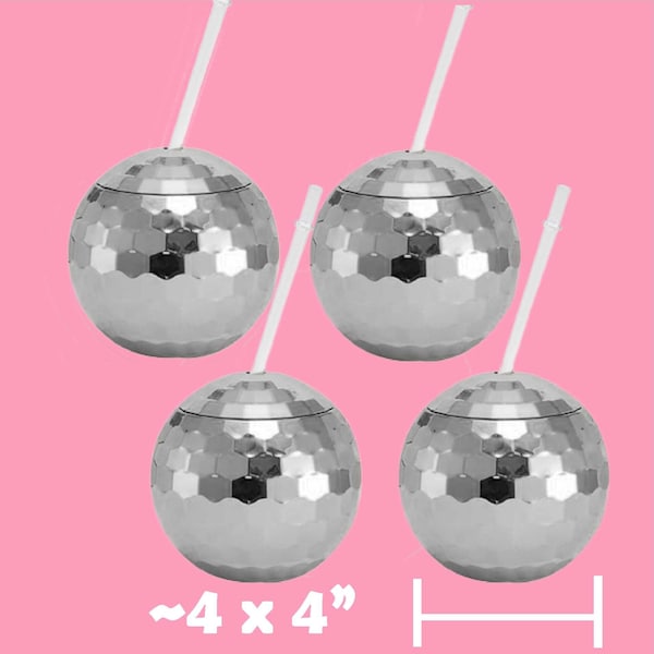 Retro Disco Ball Drink Cups Bundle  / Disco Dance Beach Pool Party Cute Tumblers / Bride Babes Bridal Party Favor Gifts Disco Bundle