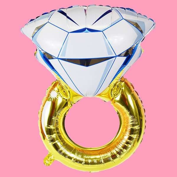 Engagement Diamond Ring Foil Balloon / Extra Large 42" Diamond Proposal Ring Bachelorette Party / Bridal Party Decorative Balloon