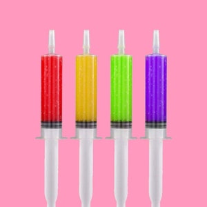 Jello Shot Syringes Bachelorette Party Favors 5 Pack / Fun Party Gifts Alcohol Shot Syringe Shooters / Jello-O Shot Birthday Party Shooters