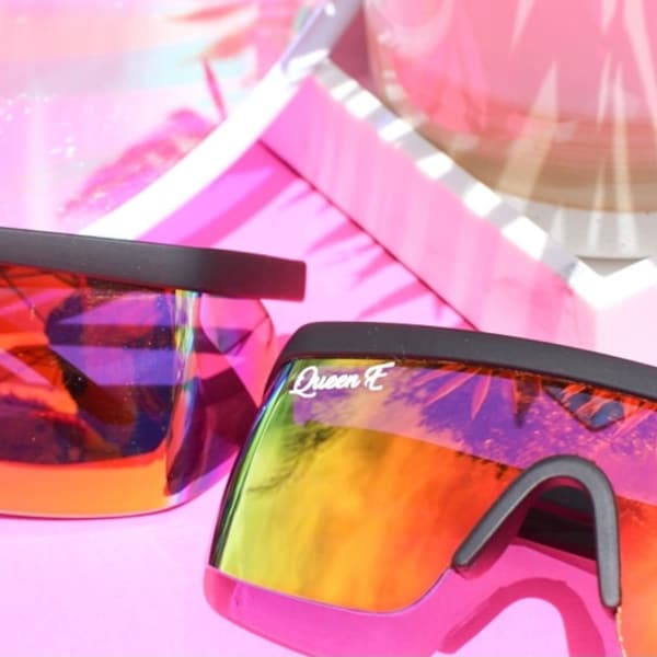 Sporty Retro Polarized Style Rave Shades / Retro Oversized Polarized Rave Sunglasses / Music Festival Accessory Sunglasses