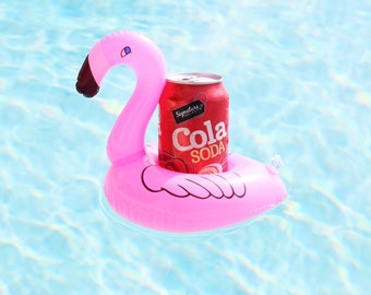 Cute Flamingo Drink Holders Floating Décor / Inflatable Pool Flamingo Can Holders / Pool Beach Bachelorette Birthday Party Tropical Décor