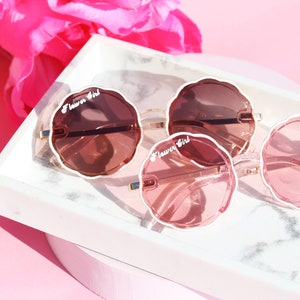 Kids Personalized Fancy Flower Sunglasses / Flower Girl Proposal Custom Sunglasses Kids Sized /  Young Girl Stylish Sunglasses