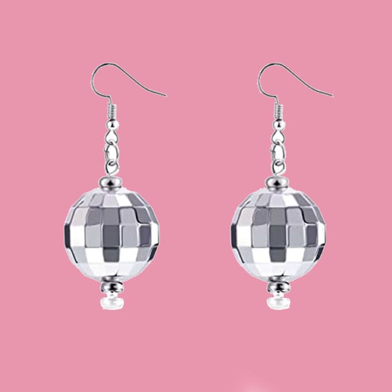 Quality-Made Retro Disco Ball Earrings Solid Piece Disco Ball Earrings  Cute 70s 80s Disco Earrings Accessory