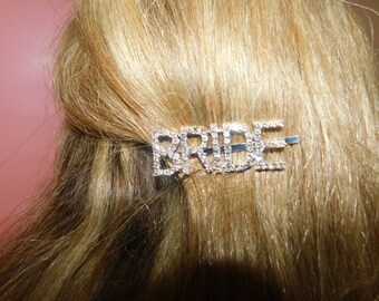Babe Rhinestone Hair Clip: Bridal Party Hair Pin - Etsy display picture 3