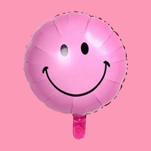 Cute Pink Smiley Face Balloons 2 Pack / Groovy Smile - Etsy