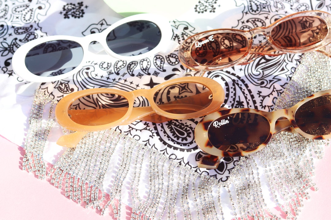 Retro Oval Sunglasses Y2K Vintage Chic Lightweight Festival Accessory Amazon.com: ViewJoy Retro Oval Sunglasses for Women Vintage  main image 3
