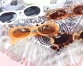 Retro Music Festival Y2K Oval Style Shades / Retro Rave Sunglasses / Cute  Festival Accessory Sunglasses