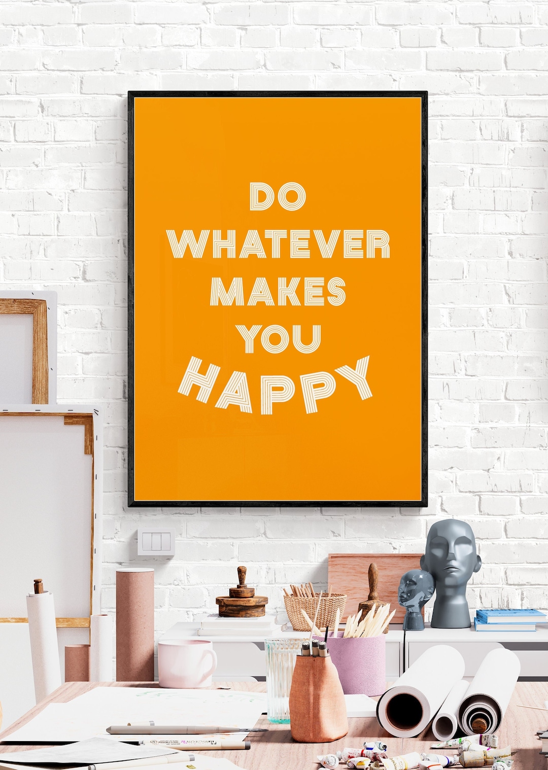 Instant Download Happy Wall Art Print for Home Happy Wall Art Etsy