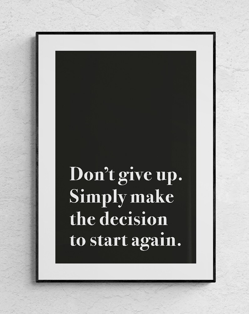 Instant Download Don't Give up Wall Art Print for the Home Student Wall ...