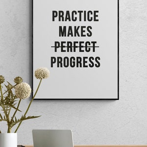 Instant Download Practice Makes Progress Wall Art Print for the Home ...