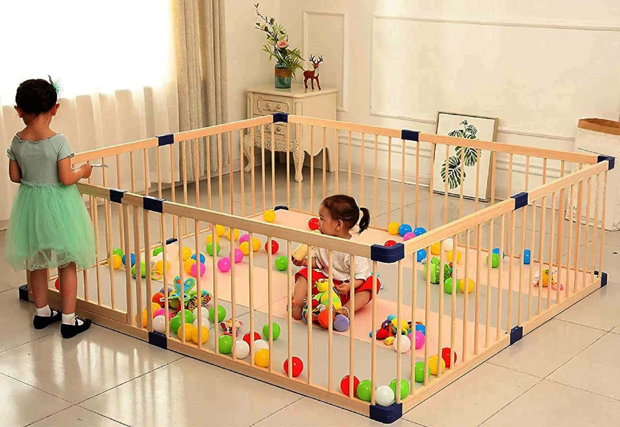 Playpen for Kids Playpen for Toddlers Large Wooden Baby Etsy UK