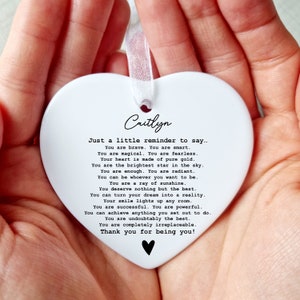 Personalised Motivational Gift - Custom Encouragement Gift - Stay Strong Gift - Cancer Gift  - Ceramic Heart For