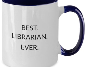 Librarian gifts, Librarian gift for her. Best librarian ever gift, Librarian coffee mug, Two-toned coffee mug