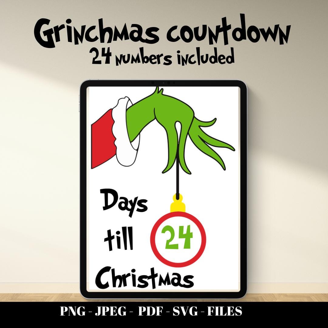 Grinch Christmas Countdown | Printable Advent Calendar (digital ...