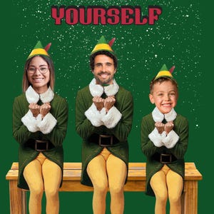 Elf Yourself Christmas card print, go elf Yourself, DIY Elf Yourself, digital Elf Yourself, printable Elf Yourself Christmas design print